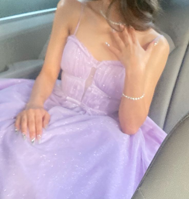Elegant Purple A-line Spaghetti Strap Sequined Tulle Long Prom Dress Evening Dress Bridesmaid Dress - View 3 | VelvetHem