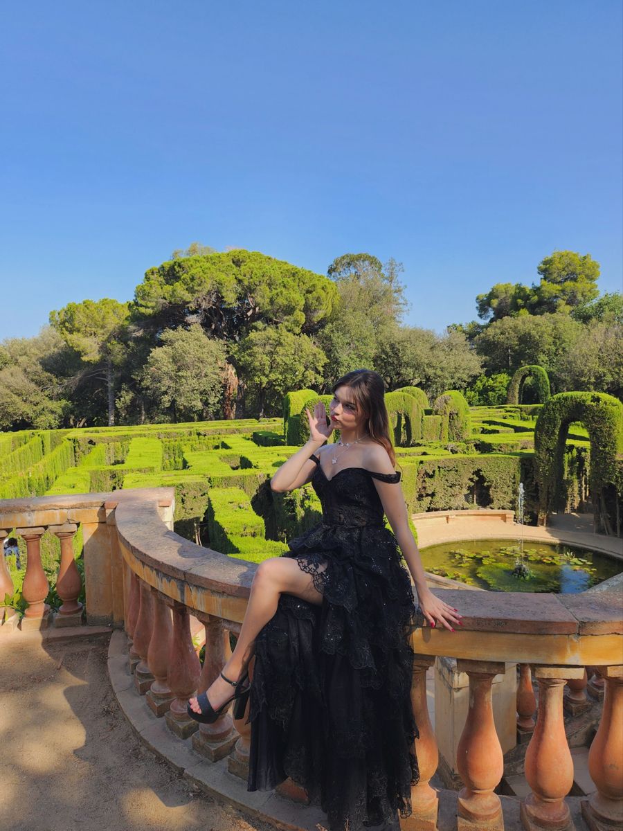 Elegant Black A-line Off-shoulder Layered Lace Tulle Slit Long Prom Dress Evening Dress - VelvetHem