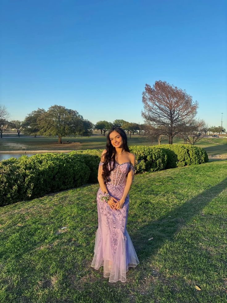 Dreamy Purple Mermaid Off-Shoulder Sequined Embroidered Tulle Long Prom Dress Evening Dress - VelvetHem