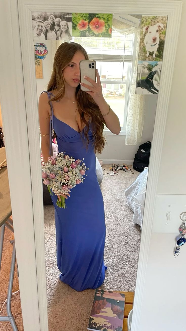 Elegant Mermaid V-neck Backless Chiffon Long Prom Dress Evening Dress Bridesmaid Dress - View 2 | VelvetHem
