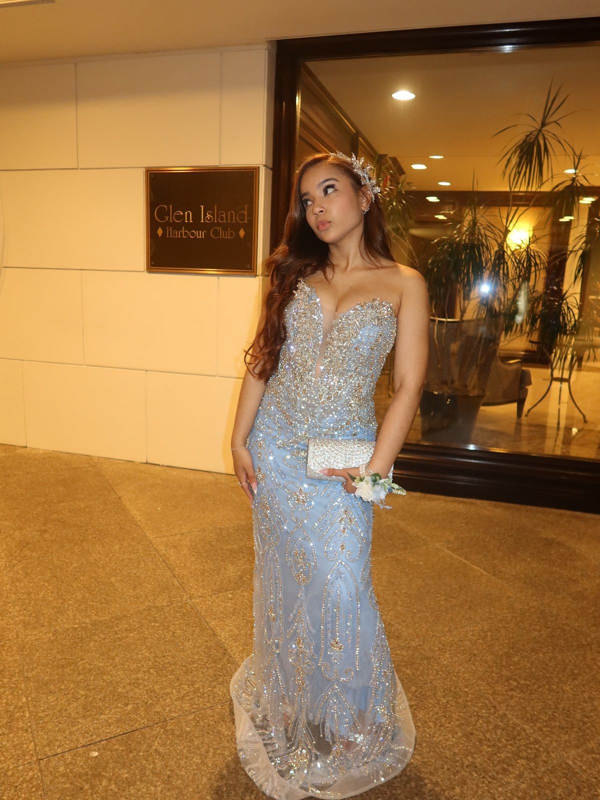 Shimmering Light Blue Mermaid Strapless Sequined Long Prom Dress Evening Dress Bridesmaid Dress - VelvetHem