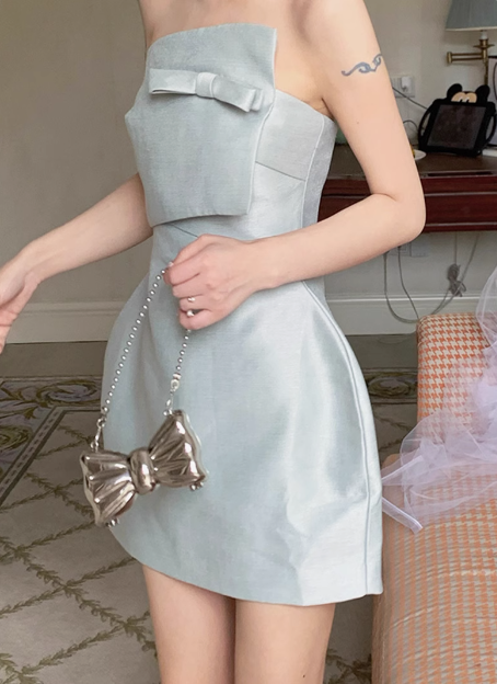 Cute Green Bandeau Waist Mini 17th Birthday Homecoming Dress - VelvetHem