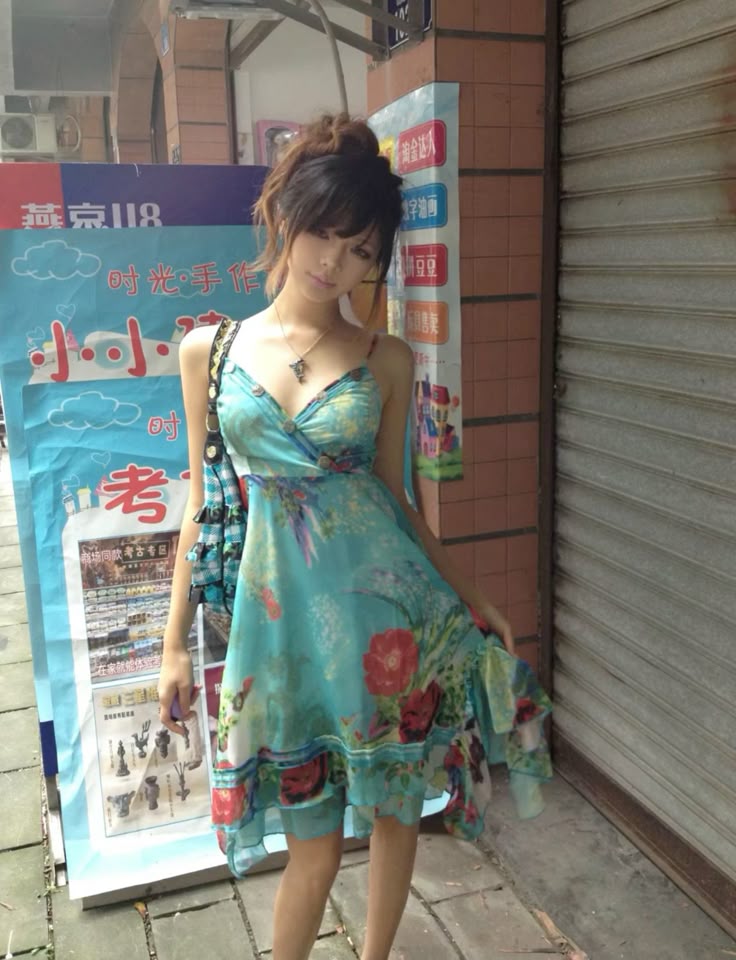 Vintage Chiffon Strapless Blue Print Homecoming Dress - VelvetHem