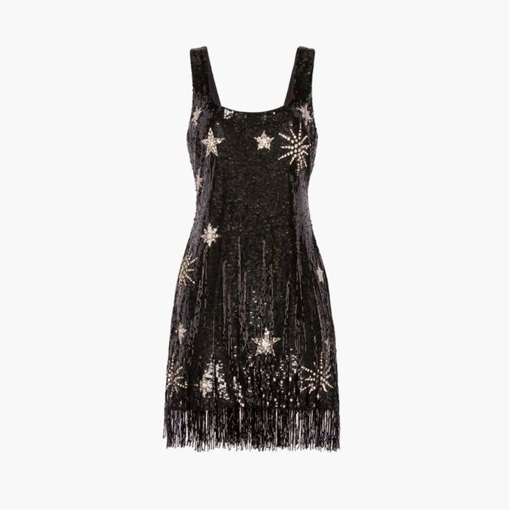 Sparkling Tassel Square Neck Star Sequin Open Back Homecoming Dress - View 7 | VelvetHem