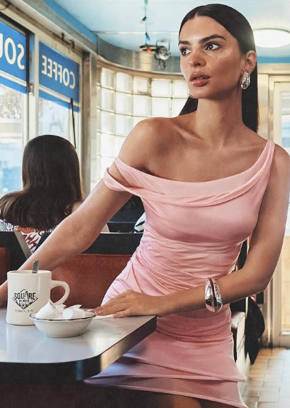 Designer Pink Off-the-shoulder Waist 16th Birthday Homecoming Dress - View 3 | VelvetHem