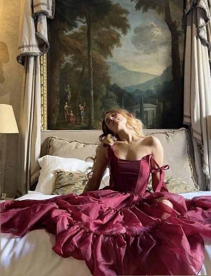 Retro Palace Burgundy A-line Bow Strap Organza Tea-length Prom Dress Evening Dress 17th Birthday Dress - VelvetHem