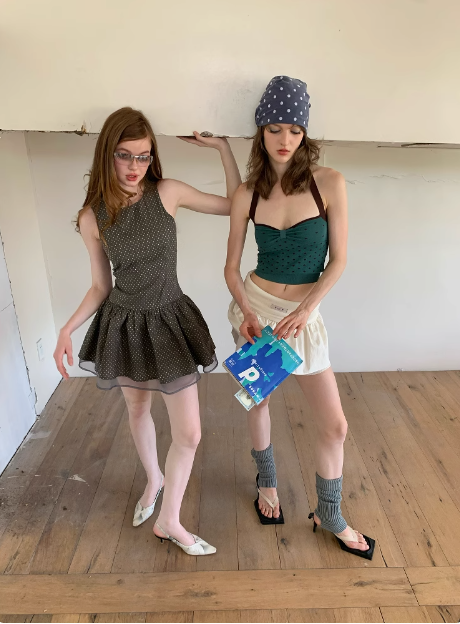 Retro Grey Polka Dot Sleeveless A-line 17th Birthday Homecoming Dress