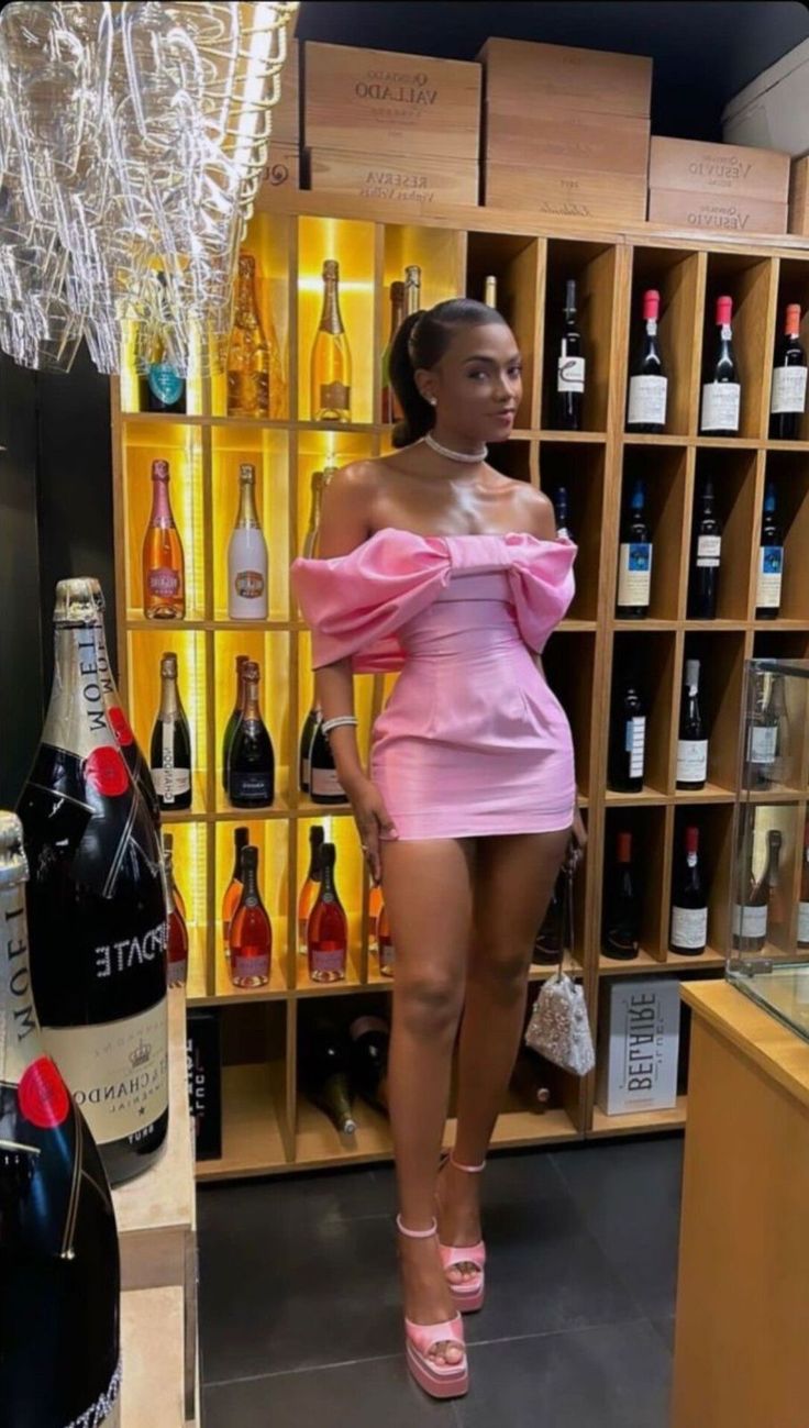 Cute Pink Bow One Shoulder Slim Fit Hip 17th Birthday Homecoming Dress - VelvetHem