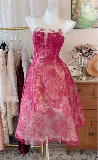 Vintage Palace Lace Embroidery Mesh Birthday Dress Homecoming Dress - View 2 | VelvetHem