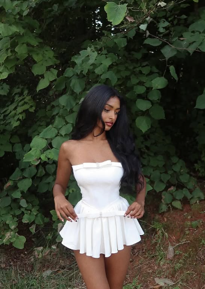 Sweet White Tube Top Bow Waist Mini 17th Birthday Homecoming Dress - View 4 | VelvetHem