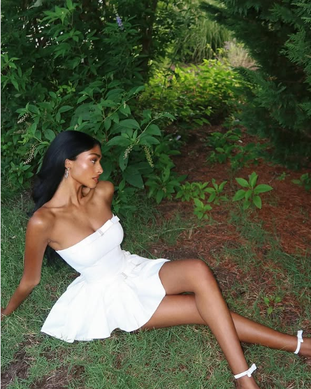 Sweet White Tube Top Bow Waist Mini 17th Birthday Homecoming Dress - View 6 | VelvetHem