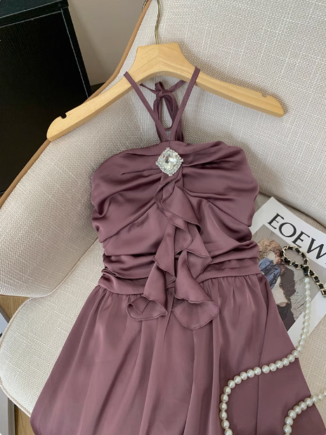 Elegant Halterneck Off-shoulder Design Birthday Dress Homecoming Dress - View 6 | VelvetHem