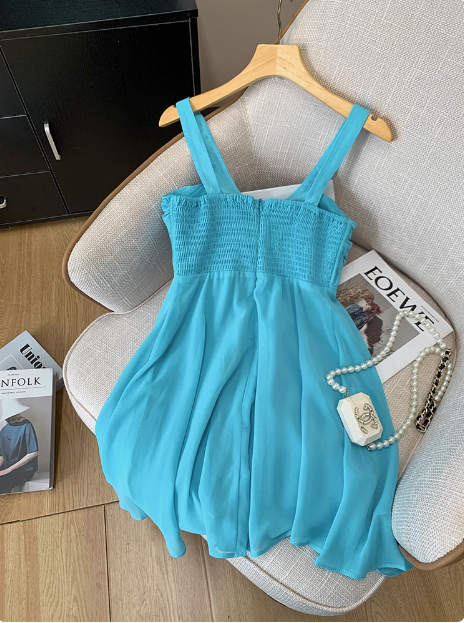 Pretty U-neck Halter Chiffon Birthday Short Dress Homecoming Dress - View 3 | VelvetHem