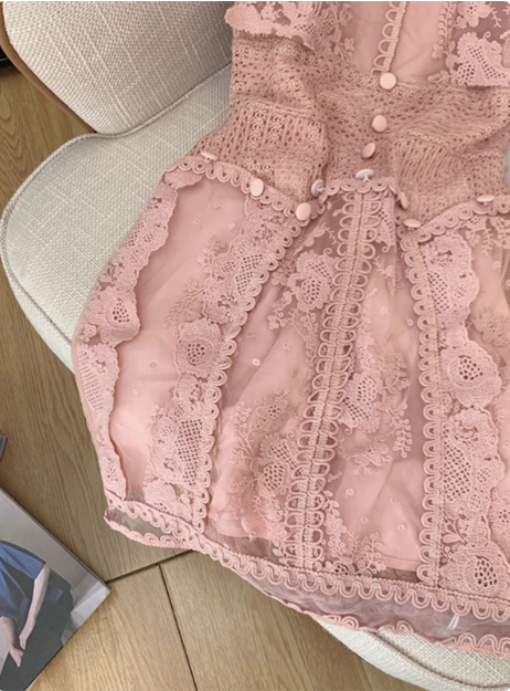 Sweet Pink Sleeveless Lace Waist 17th Birthday Homecoming Dress - View 4 | VelvetHem