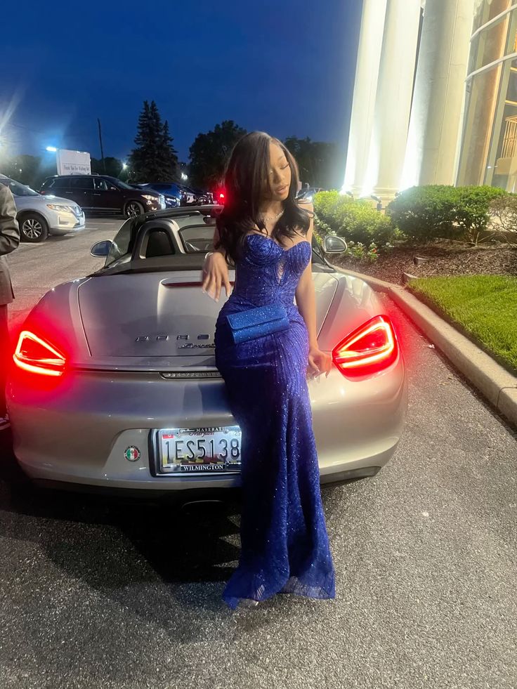 Luxurious Royal Blue Mermaid Sweetheart Neck Sequin Long Prom Dress Evening Dress - VelvetHem