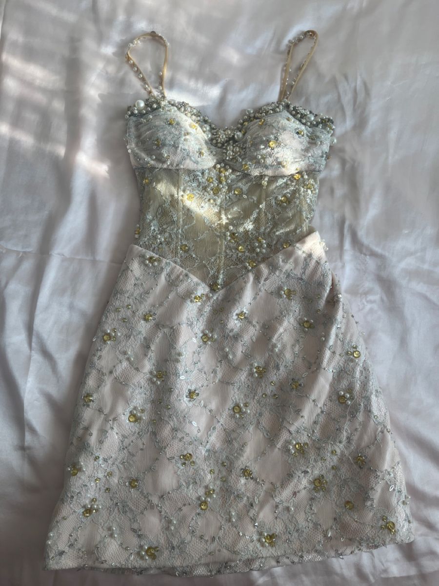 Elegant Light Green Lace Suspender Beaded Slim Birthday Party Homecoming Dress - VelvetHem