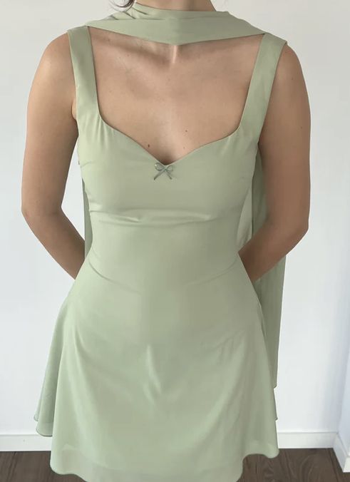 Elegant Light Green Backless Slim Chiffon Birthday Party Homecoming Dress