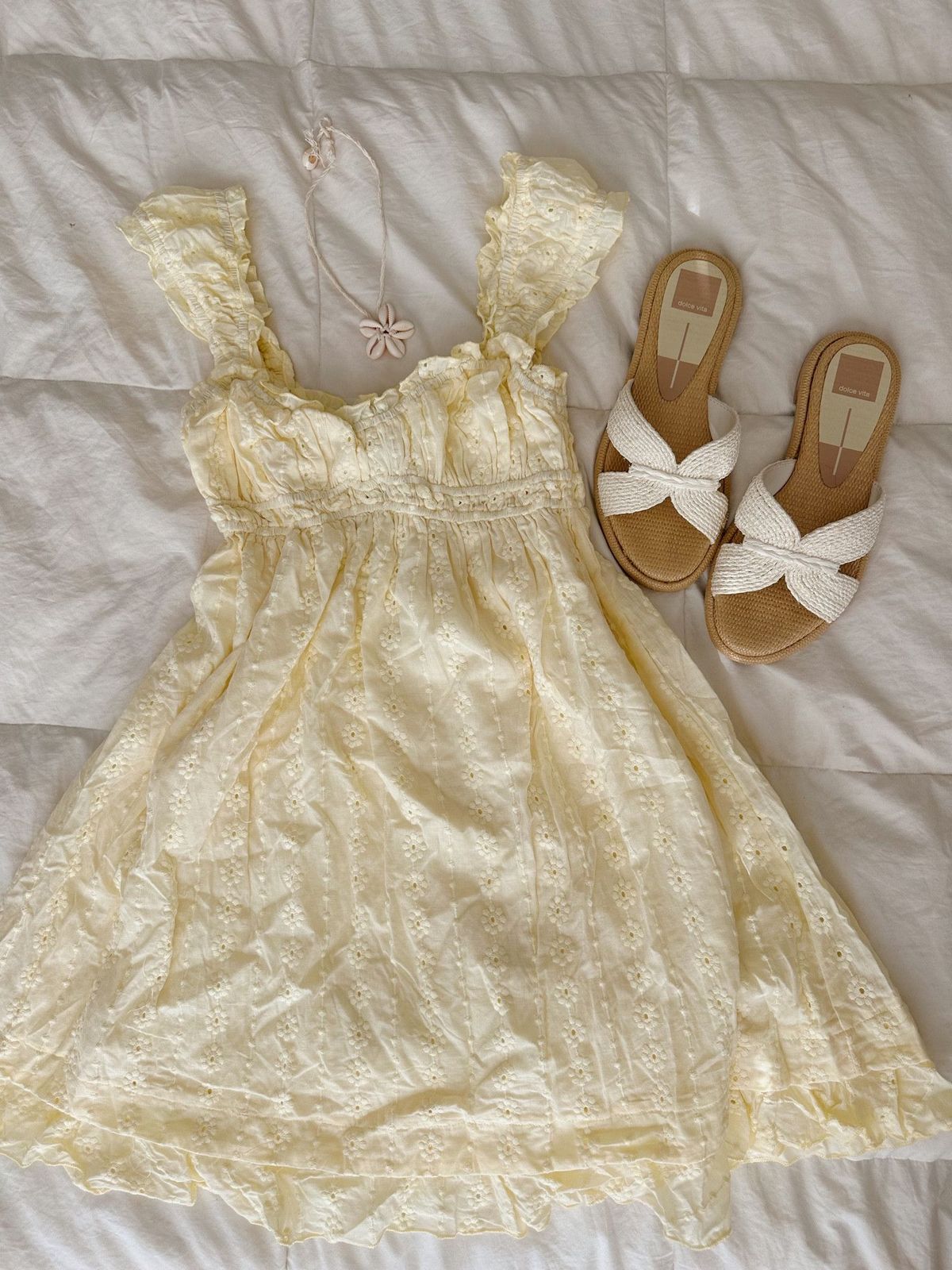 Sweet Light Yellow Square Neck Ruffle Sleeves Embroidered Waist A-line Birthday Dress Homecoming Dress - VelvetHem