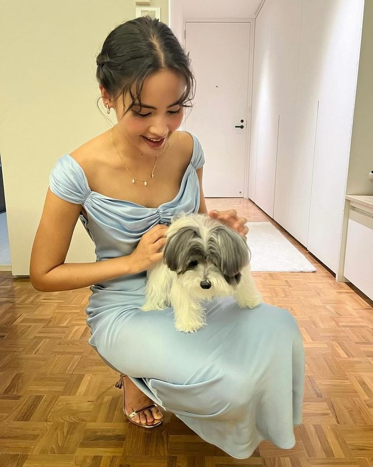 Elegant Light Blue Bodycon Ruffled Satin Long Prom Dress Evening Dress Bridesmaid Dress - View 3 | VelvetHem
