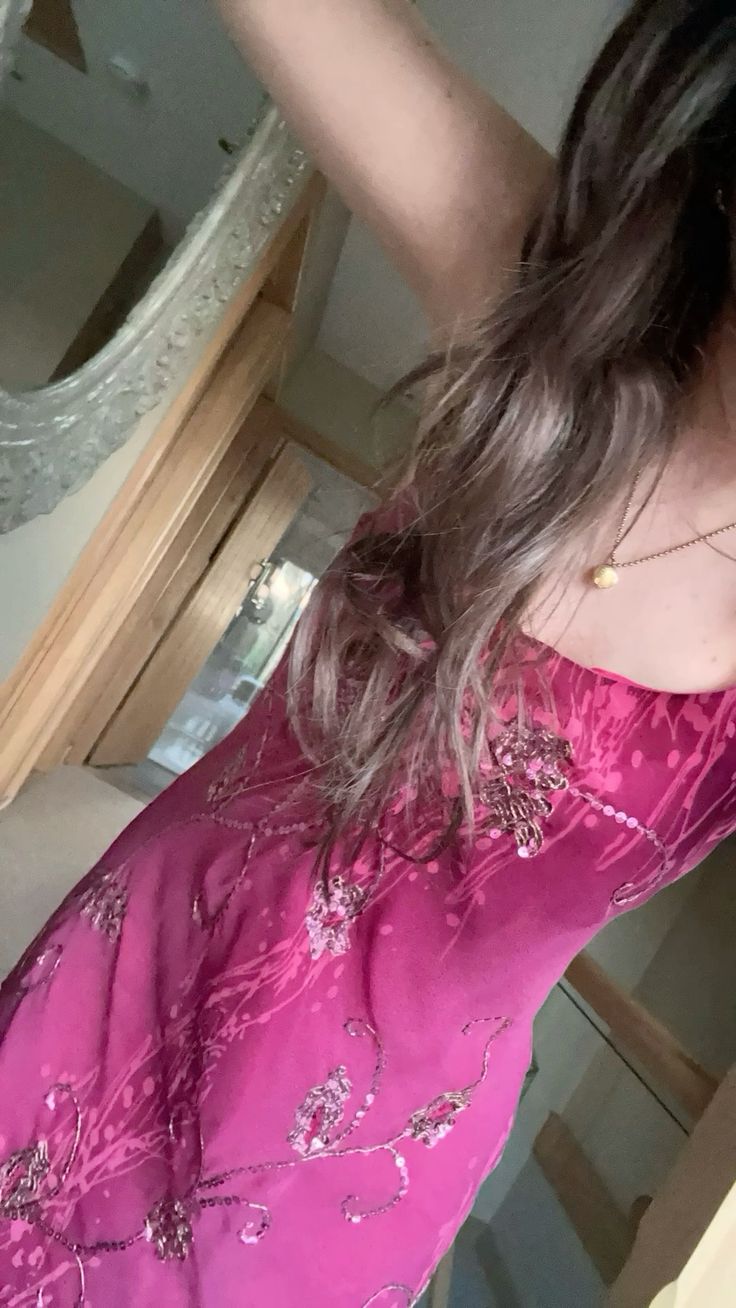 Beautiful Pink Spaghetti Strap Sequin Floral Chiffon Irrgular Prom Dress Evening Dress