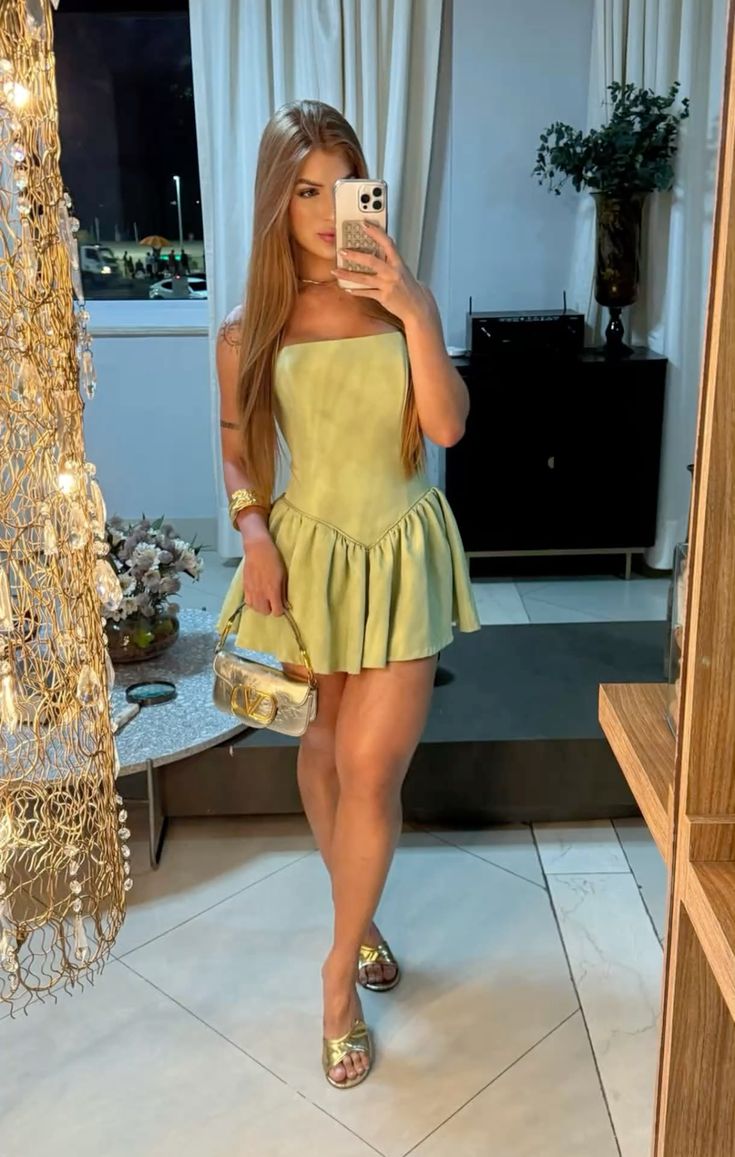 Simple Green Sleeveless Waist Mini Short Birthday Dress Homecoming Dress - VelvetHem