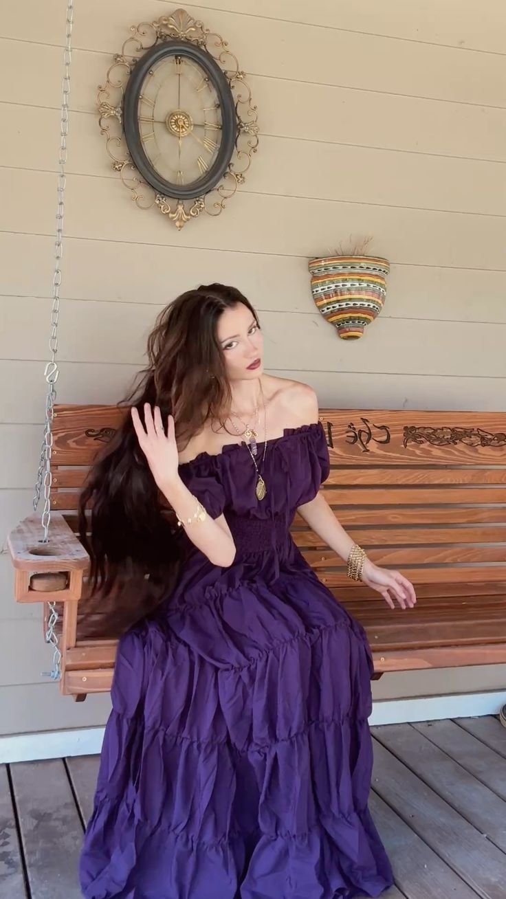 Elegant Dark Purple Off-the-Shoulder Waist A-Line Long Prom Dress Evening Dress - View 2 | VelvetHem