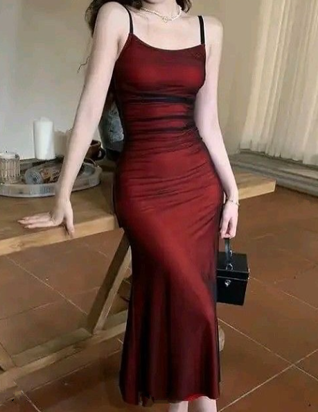 Vintage Spaghetti Satin Tulle Sheath Party Dress,Long Evening Dress - VelvetHem