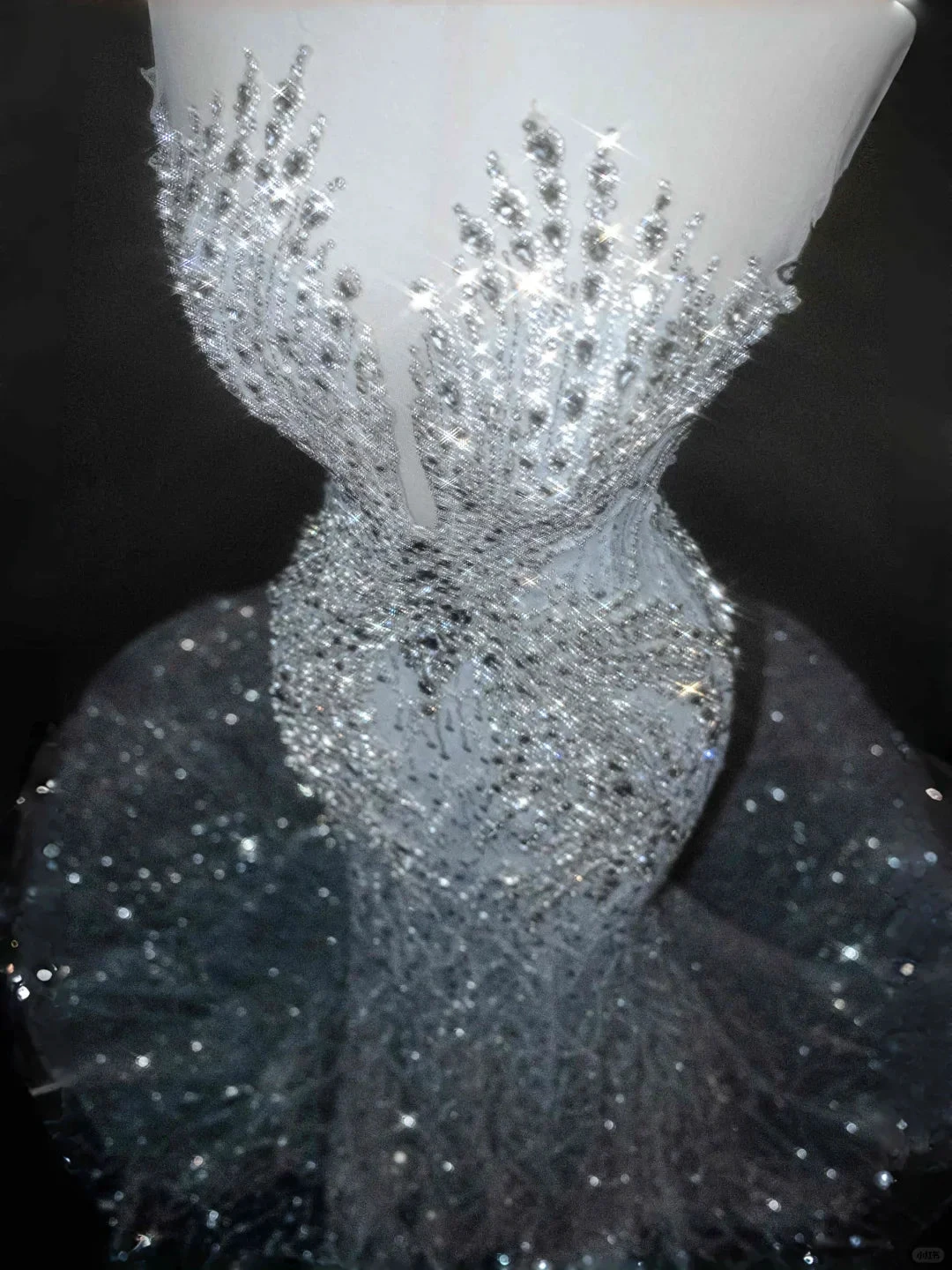 Romantic White Tulle Sequin Beaded Mermaid Wedding Dress,Long Prom Evening Dress (ZD13765)