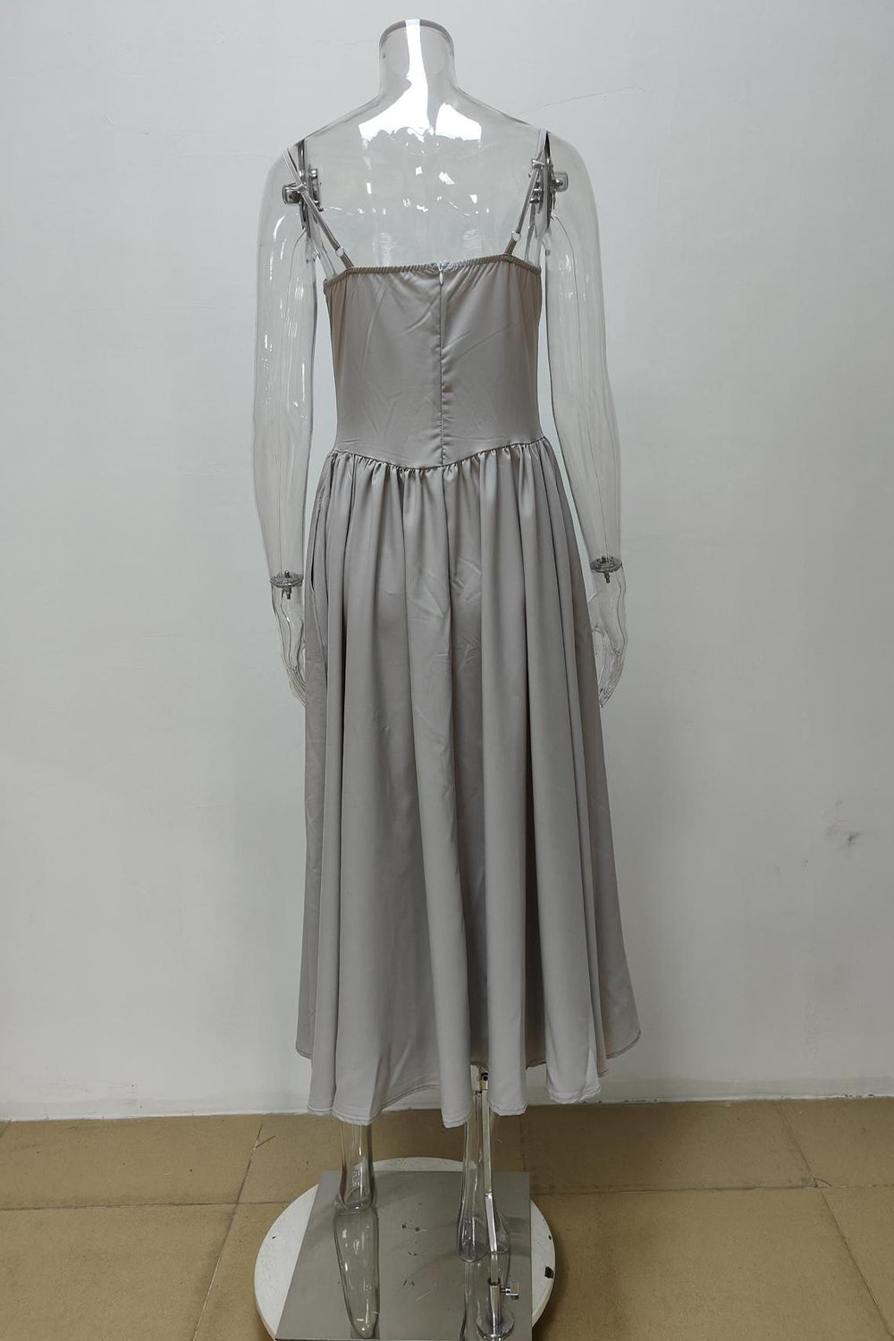Simple A-Line Spaghetti Straps Tea Length Graduation Party Dress