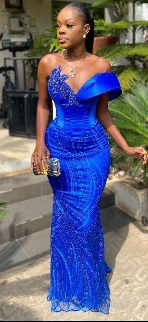 Exquisite blue dinner wedding reception prom evening dress gown for women gown for ladies Y6524 - VelvetHem