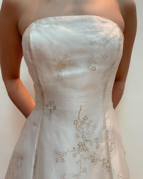 Champagne Strapless Tulle Sequins Party Dress A Line Evening Dress