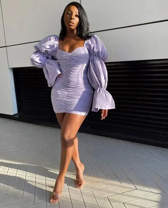 Light Purple Short Homecoming Dresses 22nd Birthday Outfit Dress (ZD12269) - VelvetHem