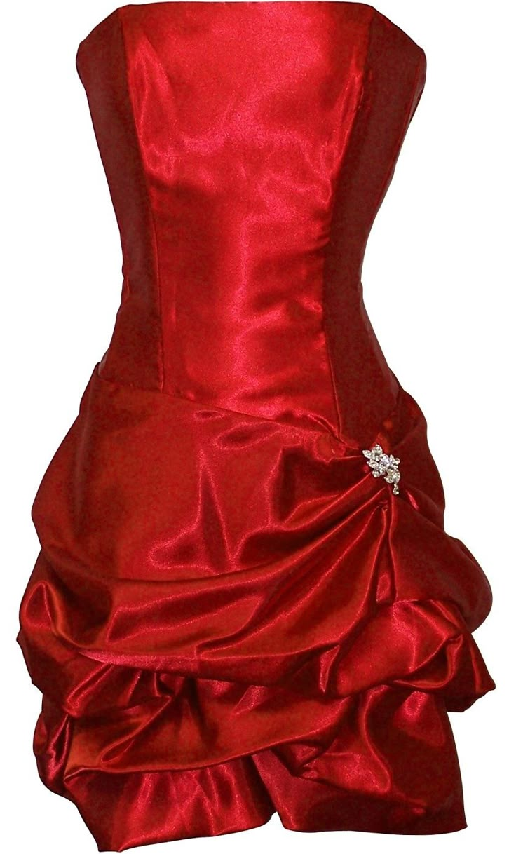 Sexy Strapless Red Satin Beaded Pleated Sheath Short Homecoming Dress Cocktail Dress - VelvetHem