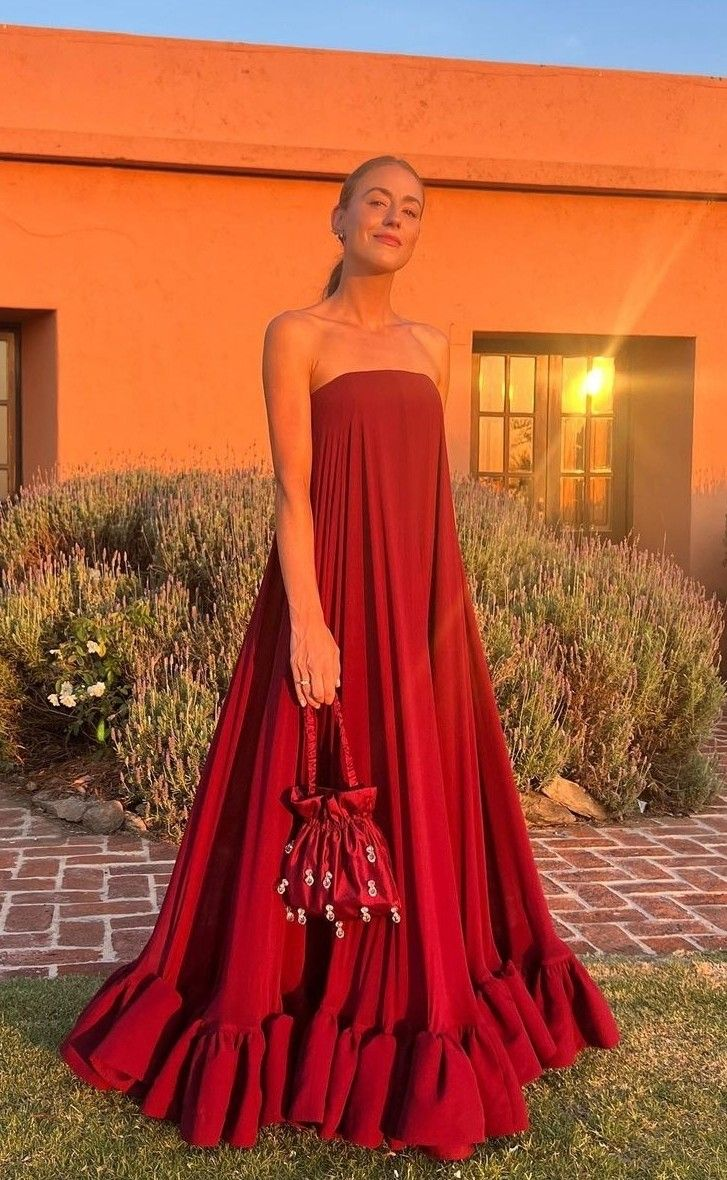 Pretty Burgundy Strapless A Line Party Evening Dress Formal Prom Dress Y8468 - VelvetHem