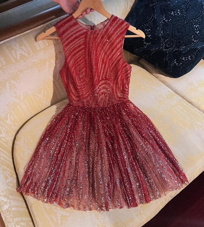 Vintage Red Sequin Sleeveless A Line Homecoming Dress Short Party Dress - VelvetHem