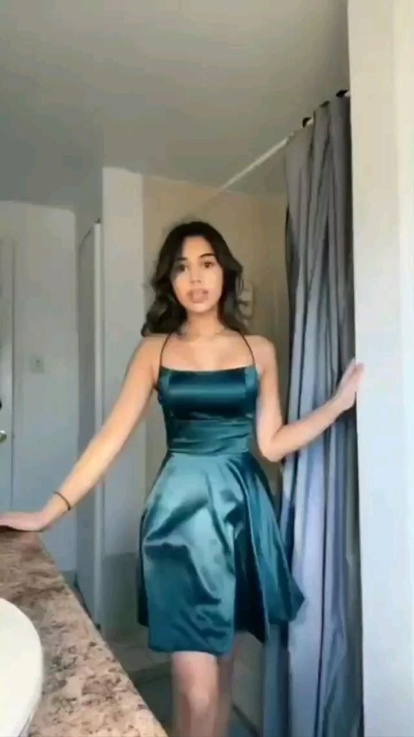 Sexy Backless Green A Line Birthday Dress Mini Homecoming Dress - VelvetHem