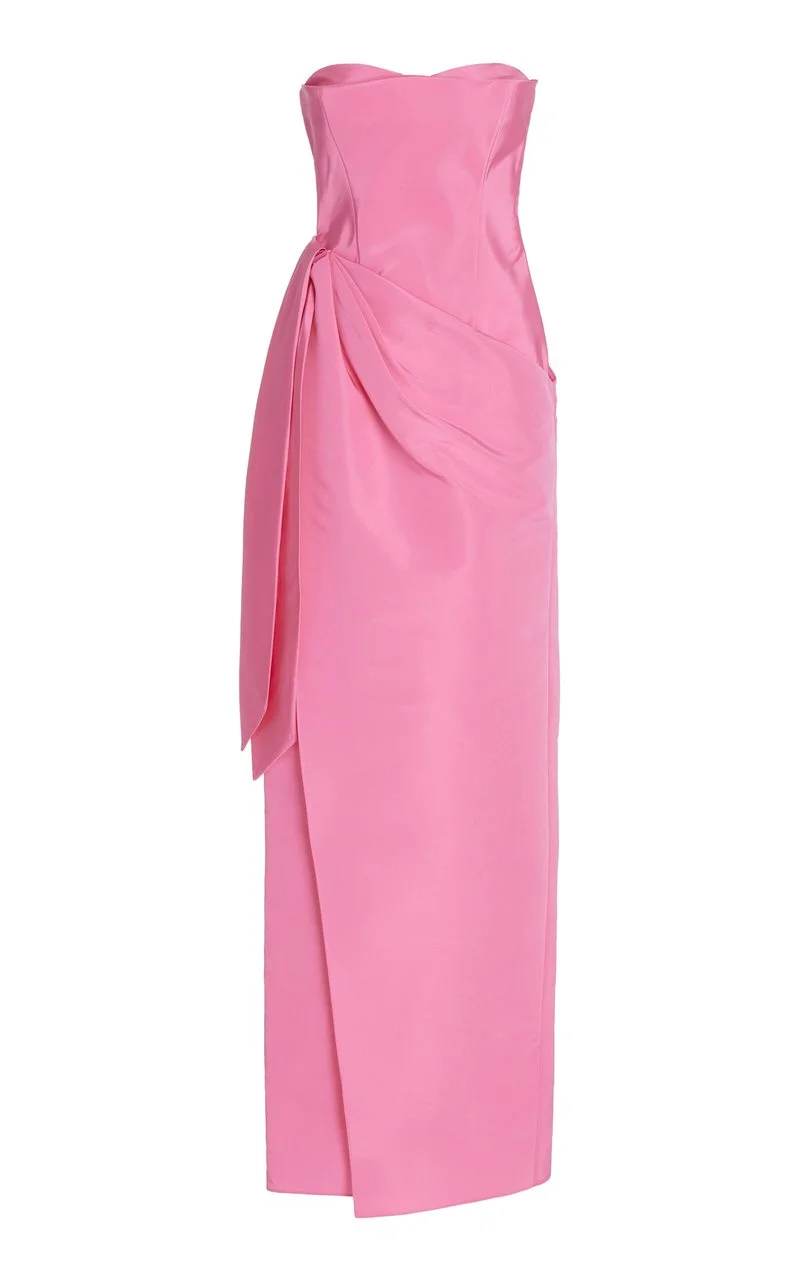 Elegant Strapless Pink Floor Length Prom Dress Evening Dress Y8406 - VelvetHem