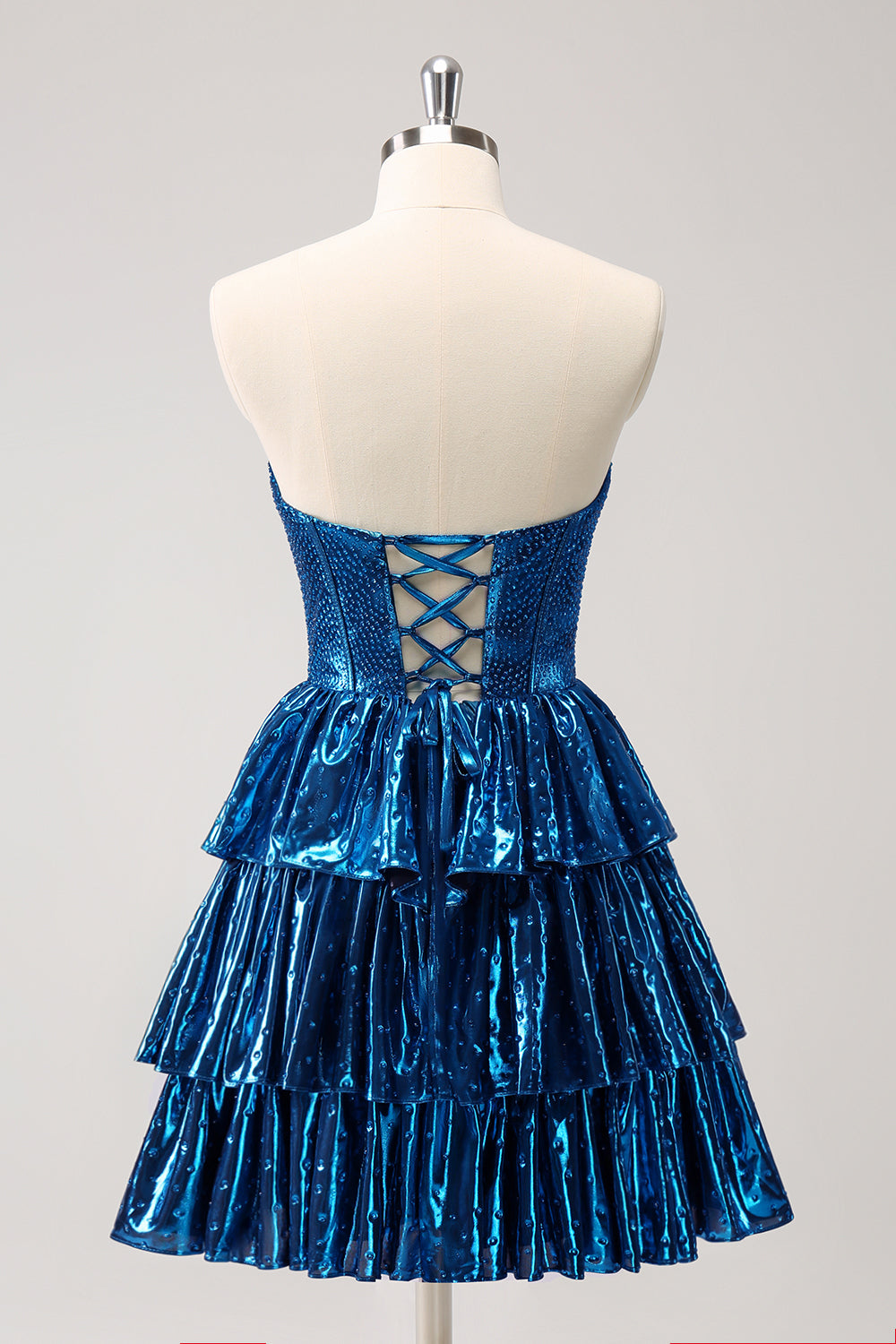 Peacock Blue Homecoming Dresses Sweetheart Ruffled Short Cocktail Dresses