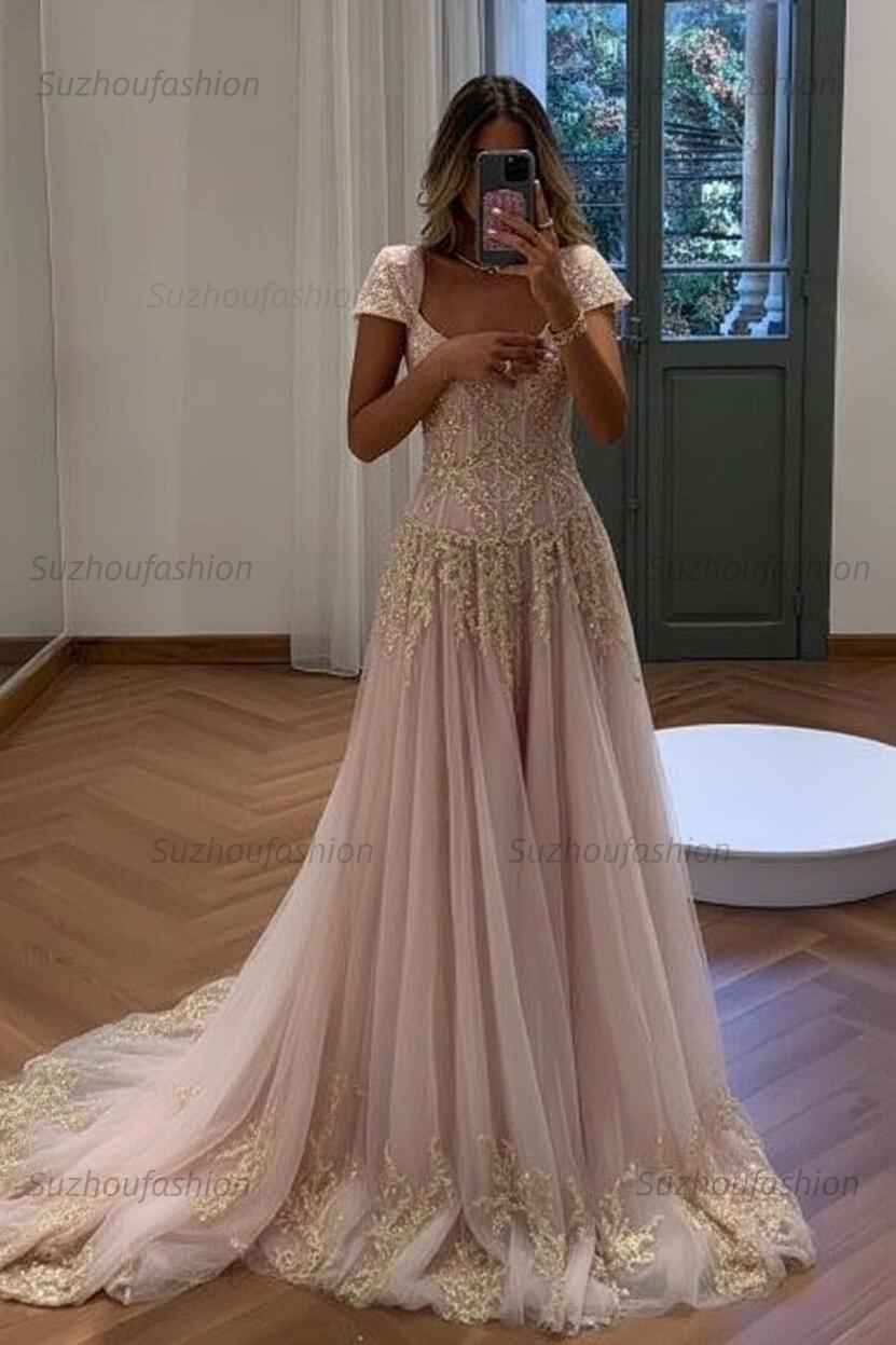 Suzhoufashion Gorgeous A Line Sweetheart Light Green Long Prom Dress With Appliques Formal Evening Gown