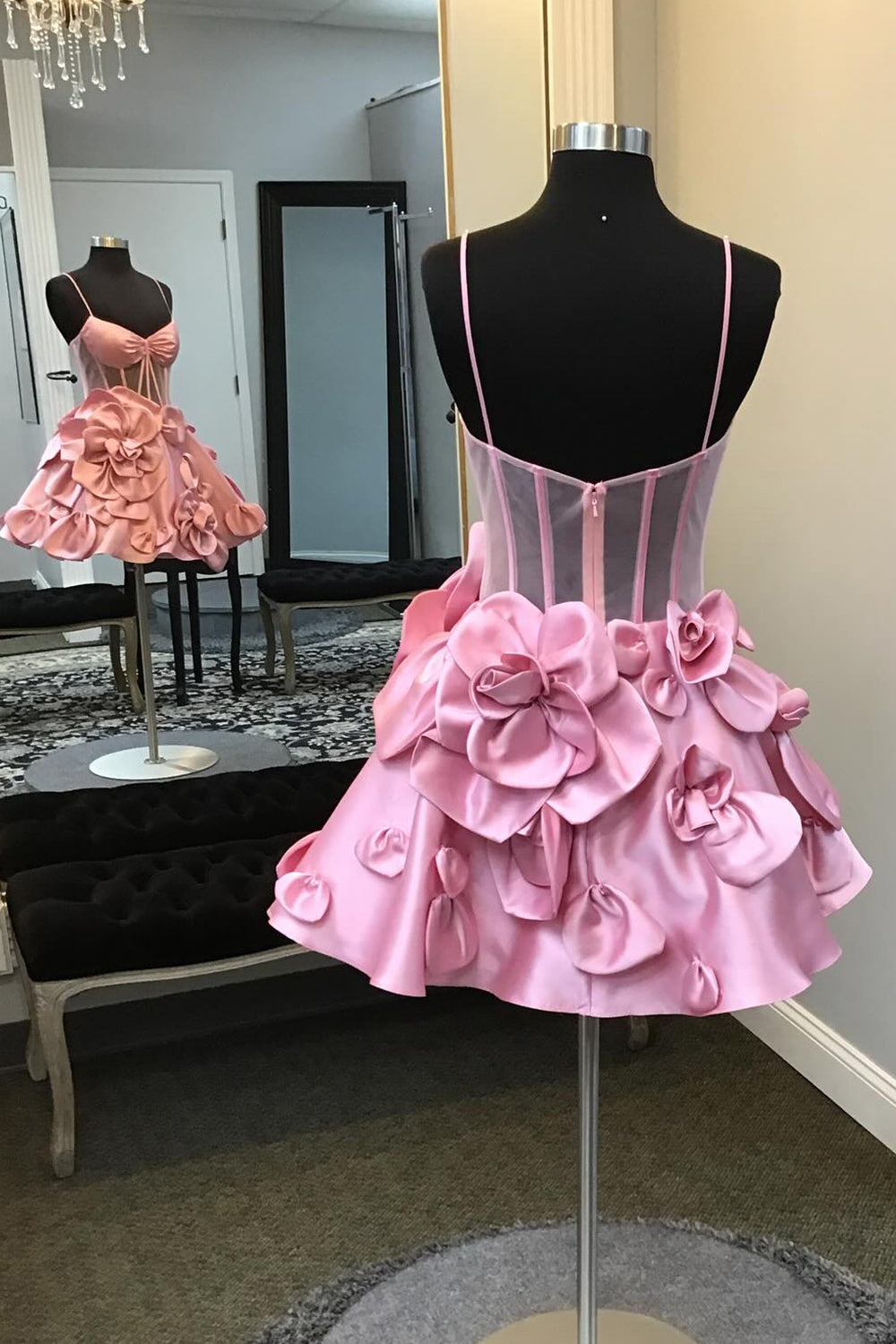 Yellow Homecoming Dresses Corset A Line Short Cocktail Dresses With 3D Flowers