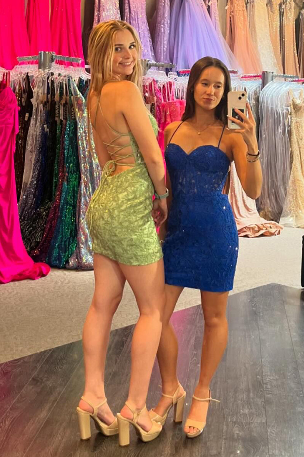 Mint Homecoming Dresses Lace Sweetheart Tight Short Cocktail Dresses