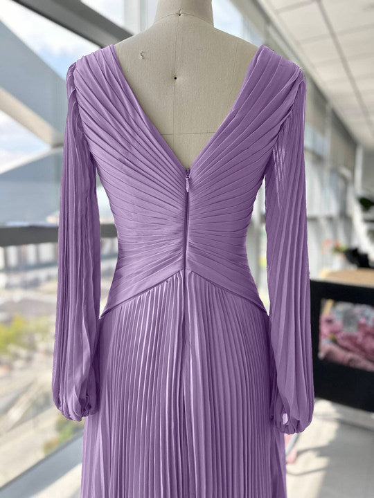 Plus Size V Neck A Line Gown for the Mother of the Bride with Ruched Detail