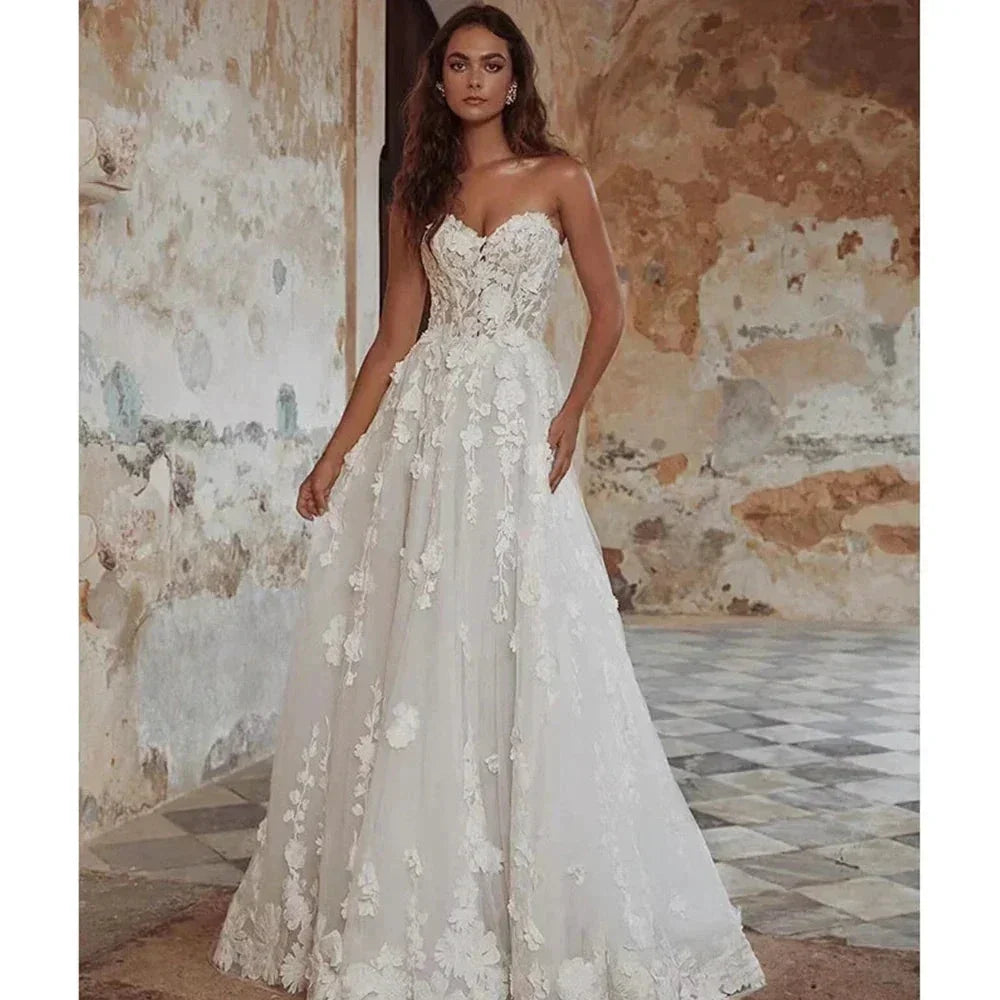Pretty Gorgeous Off Shoulder Sleeveless Court Train Mermaid Wedding Dresses Romantic Sweetheart Princess Bridal Gown Customize (ZD14219) - VelvetHem