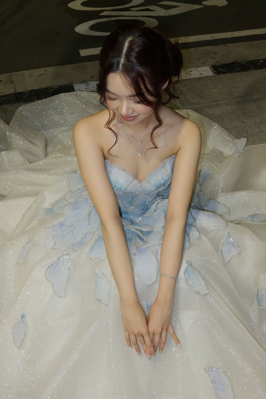 Luxurious A Line Sweetheart Light Blue Long Prom Dress with Beading - View 8 | VelvetHem