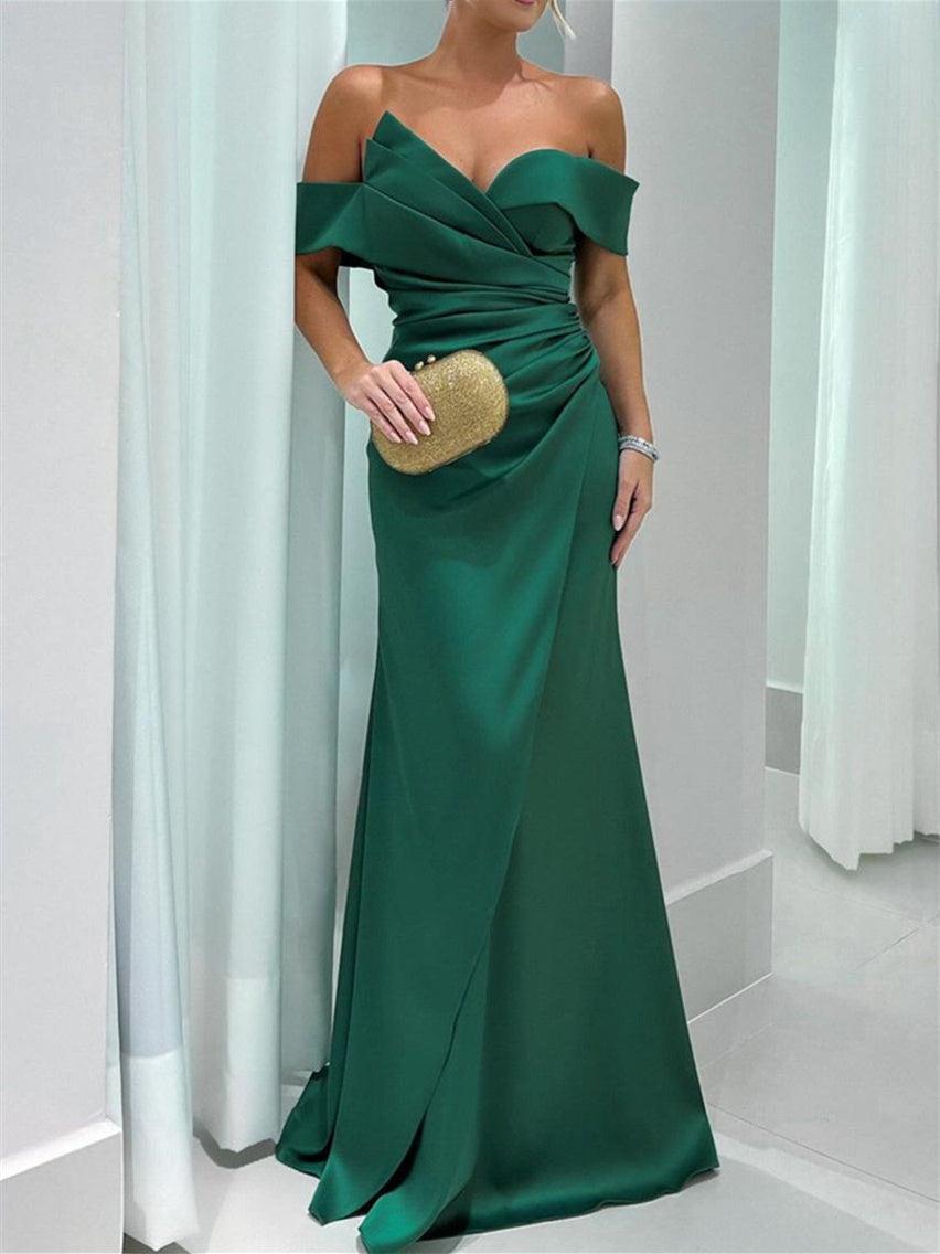 Pure Color Sweetheart Long Sleeveless Mermaid Trumpet Mother of the Bride Dress