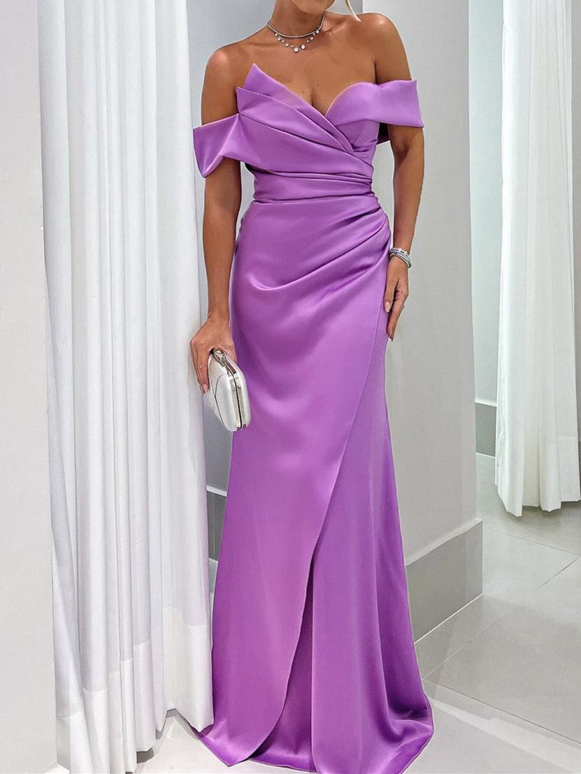 Pure Color Sweetheart Long Sleeveless Mermaid Trumpet Mother of the Bride Dress