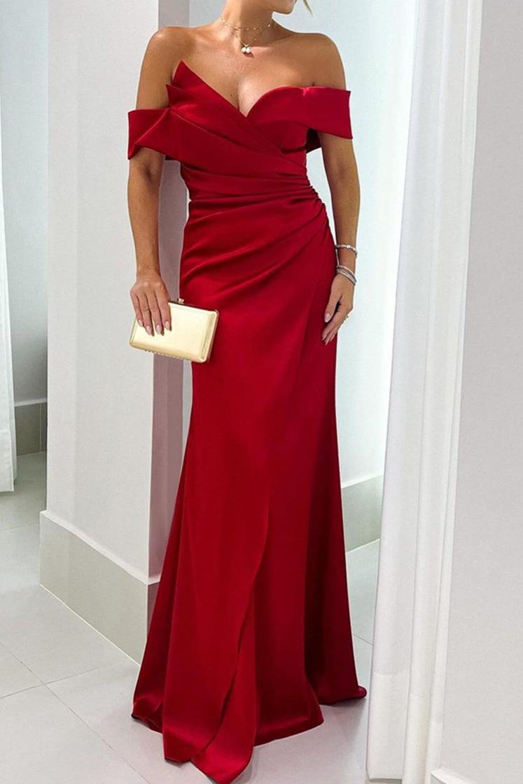 Pure Color Sweetheart Long Sleeveless Mermaid Trumpet Mother of the Bride Dress