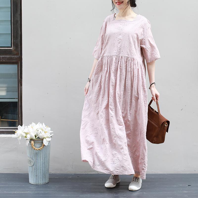 Pure Color Wrinkled Texture Pleated Dress