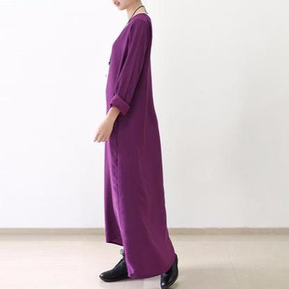 Purple silk dresses long sleeve maxi dress elegant fall winter dresses