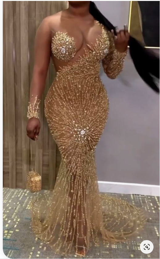 Sexy Mermaid Prom Dress With Sleeves , Formal Evening Dress - VelvetHem